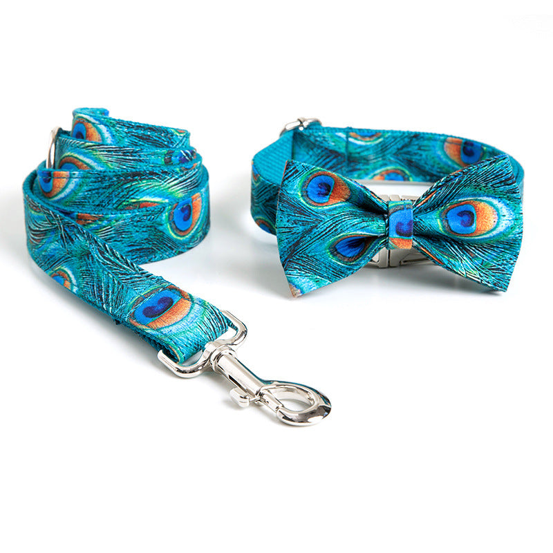 Cross-Border Dog Collar, European And American Popular Pet Leash, Dog Bow Set, Medium-Sized Dog Pet Supplies