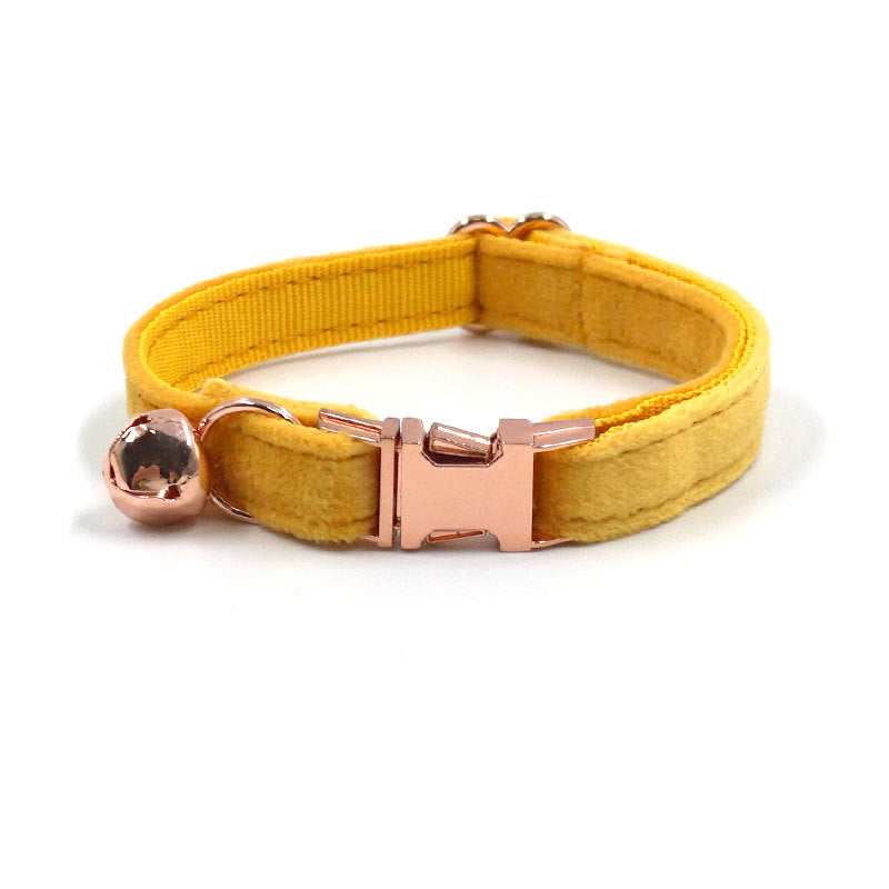Pettns | Ginger Velvet Cat Collar with Optional Engraving for Everyday Pet Wear