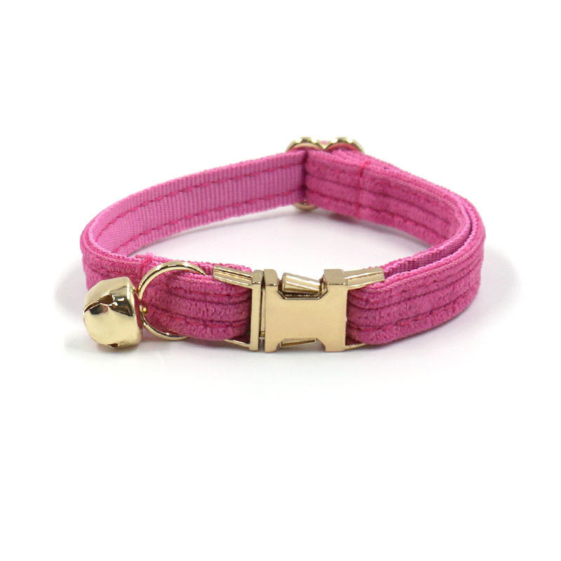Pettns | Begonia Red Corduroy Cat Collar with Letter Detail for Daily Pet Wear