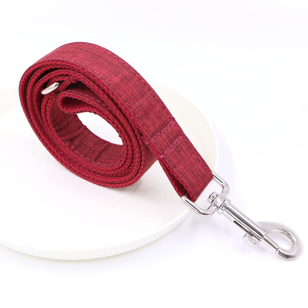 Pettns | Red Dog Collar and Leash Set with Bow Detail for Everyday Walks