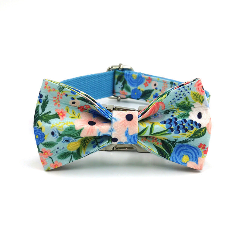 Pettns | Patterned Dog Collar and Leash Set with Bow Accent for Everyday Walks