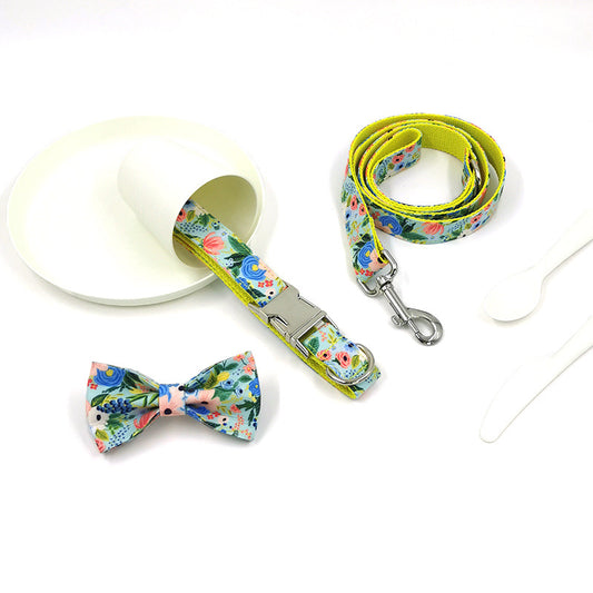 Pettns | Dog Collar and Leash Set with Bow Detail for Everyday Walking