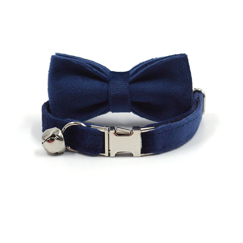 Pettns | Adjustable Blue Cat Collar with Bell, Rose Gold Buckle and Optional Engraving