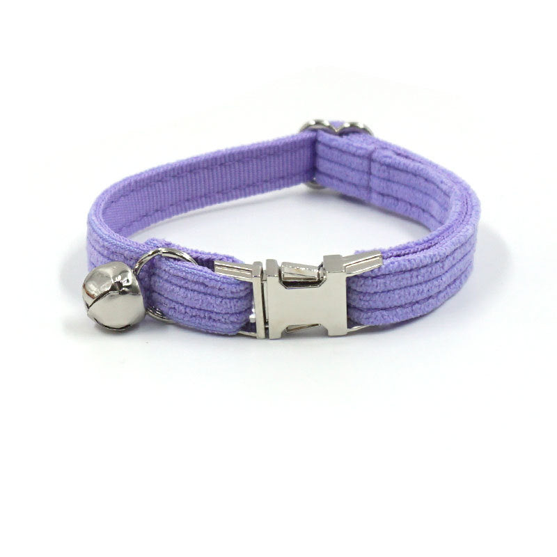 Pettns | Taro Purple Corduroy Cat Collar with Bow Detail and Bell for Daily Wear