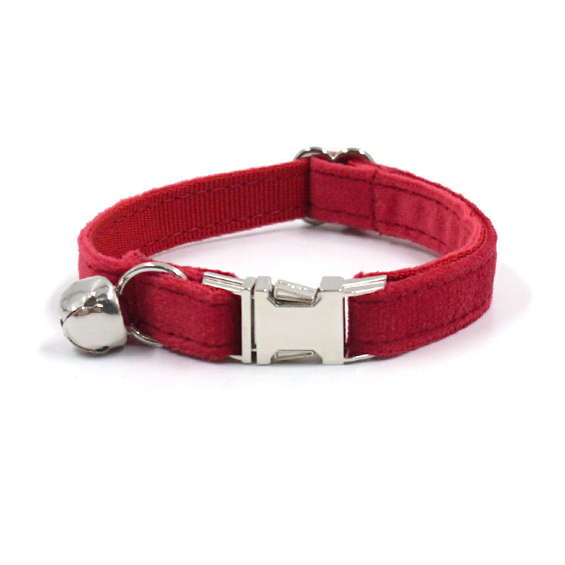 Pettns | Bow Style Cat and Small Dog Collar with Engraved Detail, Metal Buckle and Bell