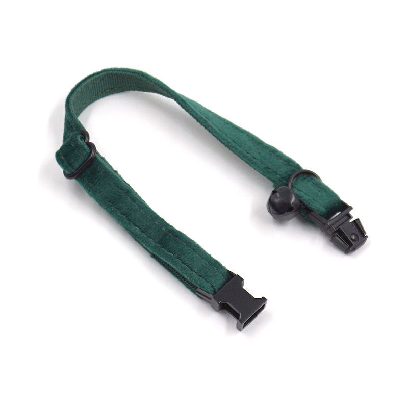 Pettns | Green Velvet Cat Collar with Optional Engraving for Everyday Pet Use