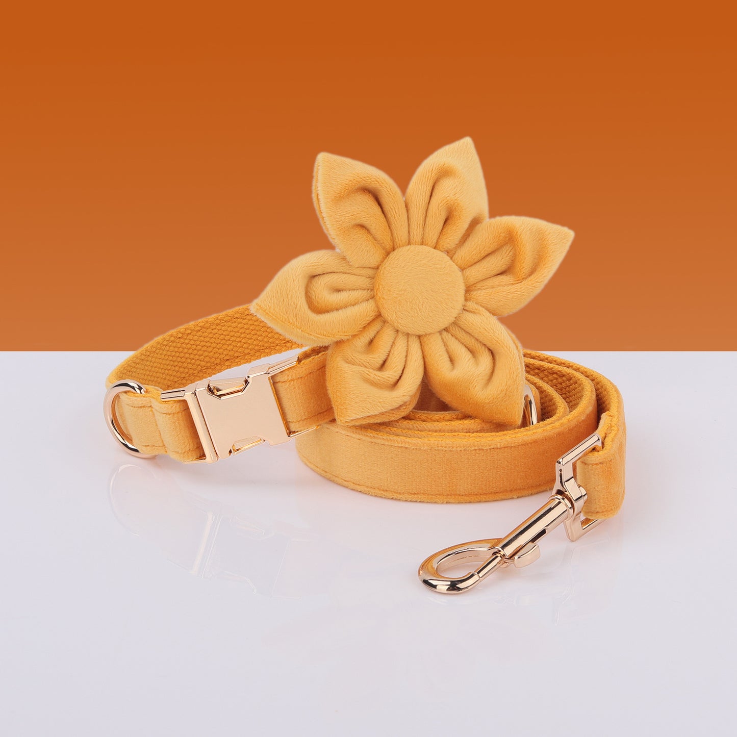 Boss Miha’S New Velvet Pet Collar Cute Flower Bow Leash Set Can Be Laser Engraved