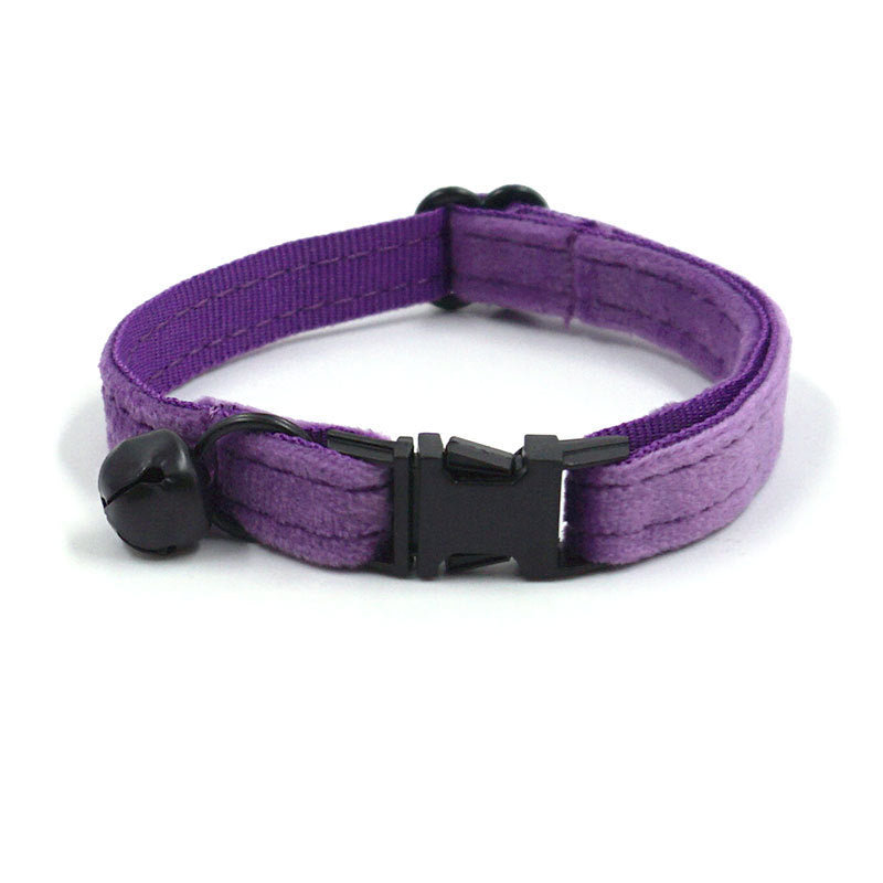 Pettns | Dark Purple Velvet Cat Collar with Custom Engraving for Everyday Pet Identification