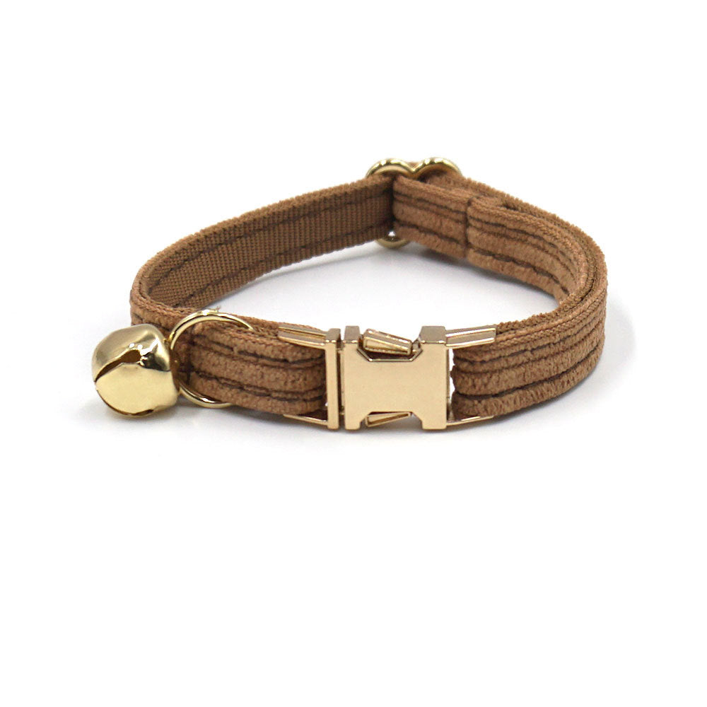 Pettns | Corduroy Cat Collar with Zinc Alloy Buckle, Optional Engraving and Color Options