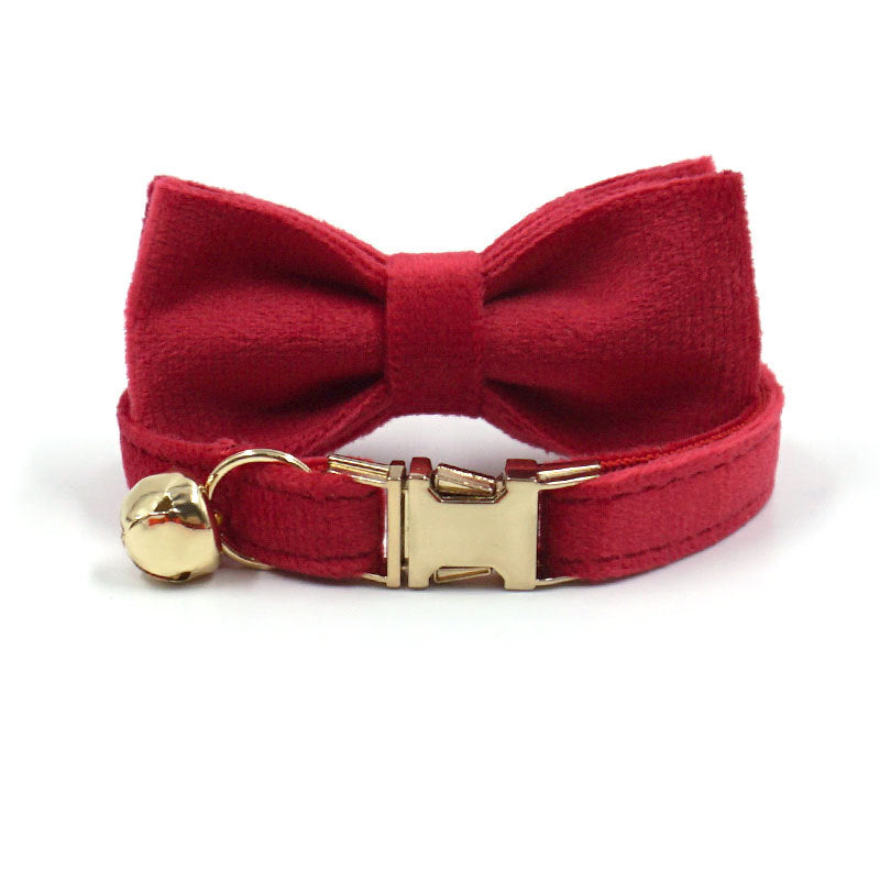 Pettns | Velvet Cat Collar with Bow Detail, Bell and Optional Laser Engraving