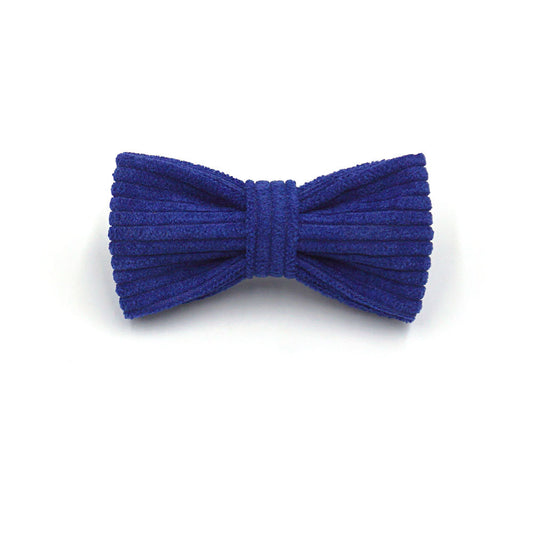 Pettns | Sapphire Blue Corduroy Cat Collar with Bow Detail, Bell and Optional Engraving