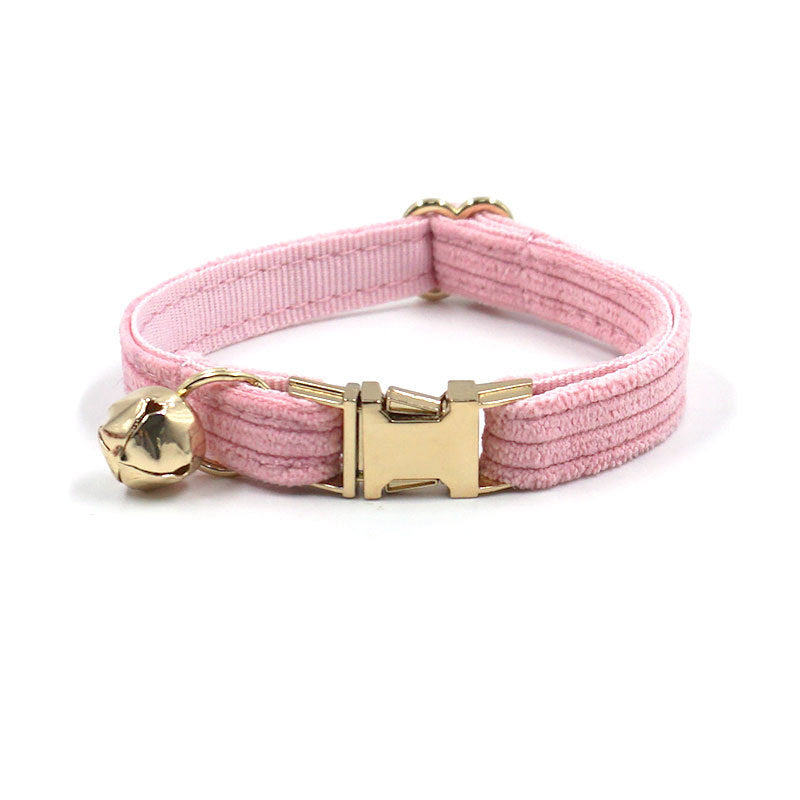 Pettns | Corduroy Cat Collar with Zinc Alloy Buckle, Optional Engraving and Color Options