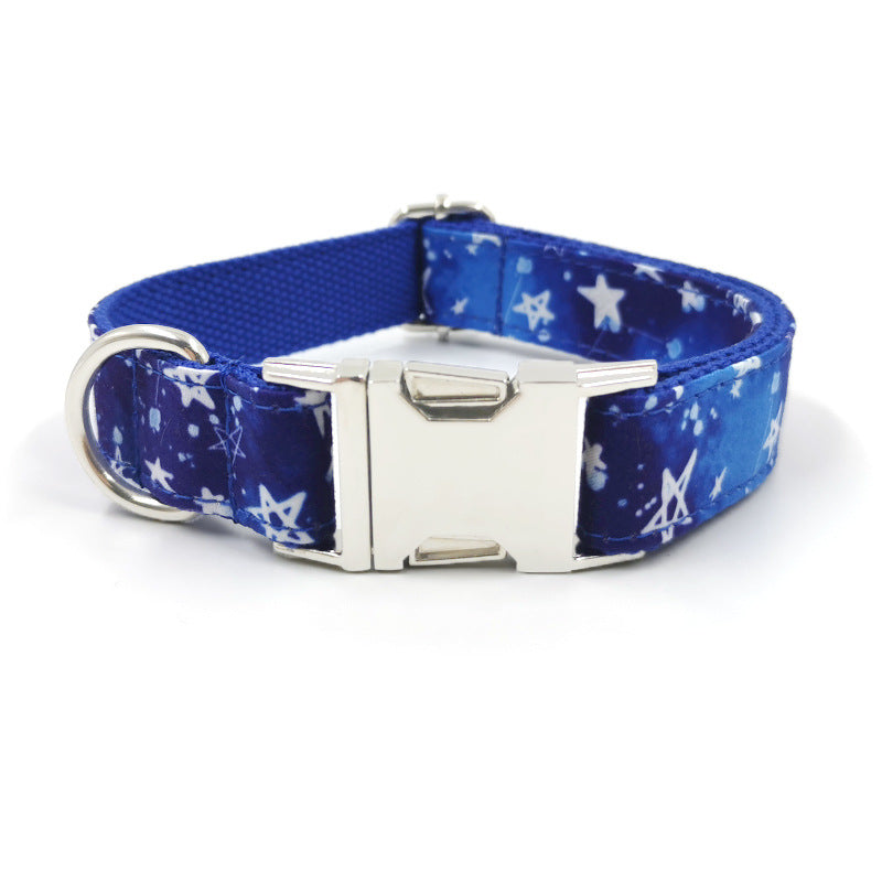 Pettns | Baby’s Breath Pattern Dog Collar and Leash Set for Large Dogs