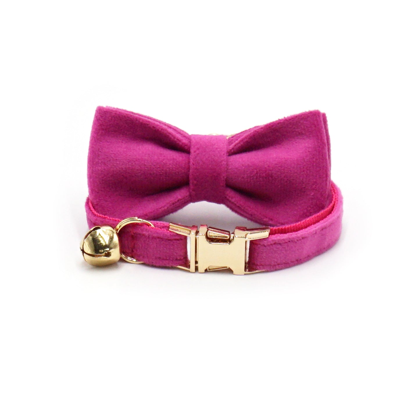 Pettns | Velvet Cat Collar with Bow Detail, Bell and Optional Laser Engraving