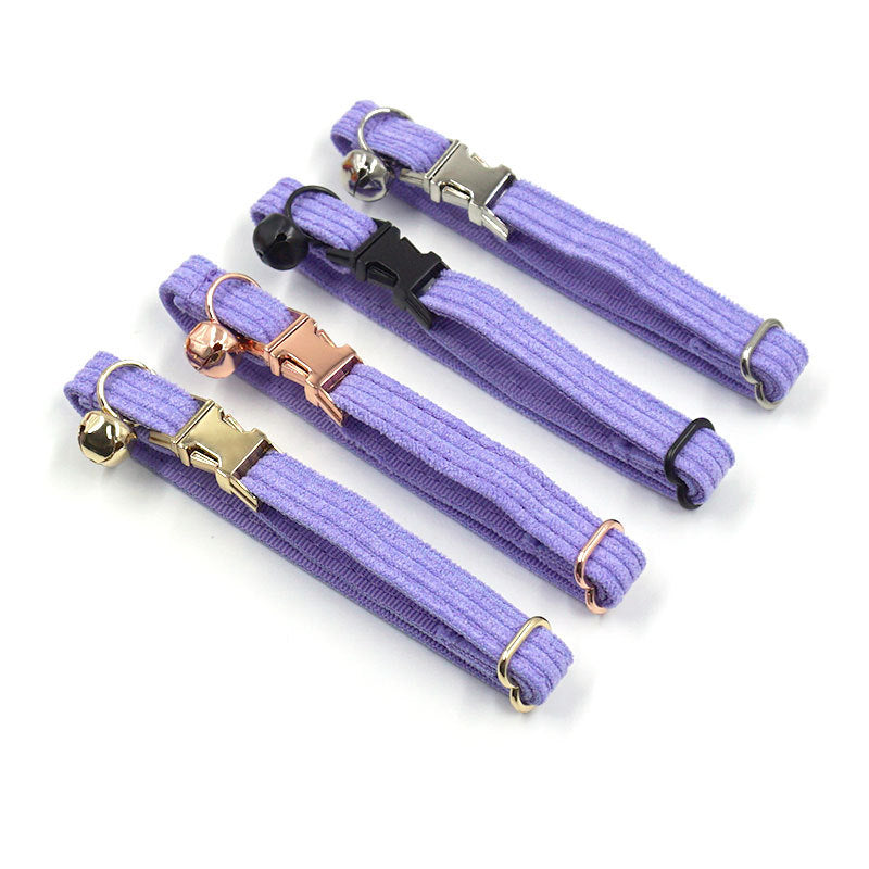 Pettns | Taro Purple Corduroy Cat Collar with Bow Detail and Bell for Daily Wear
