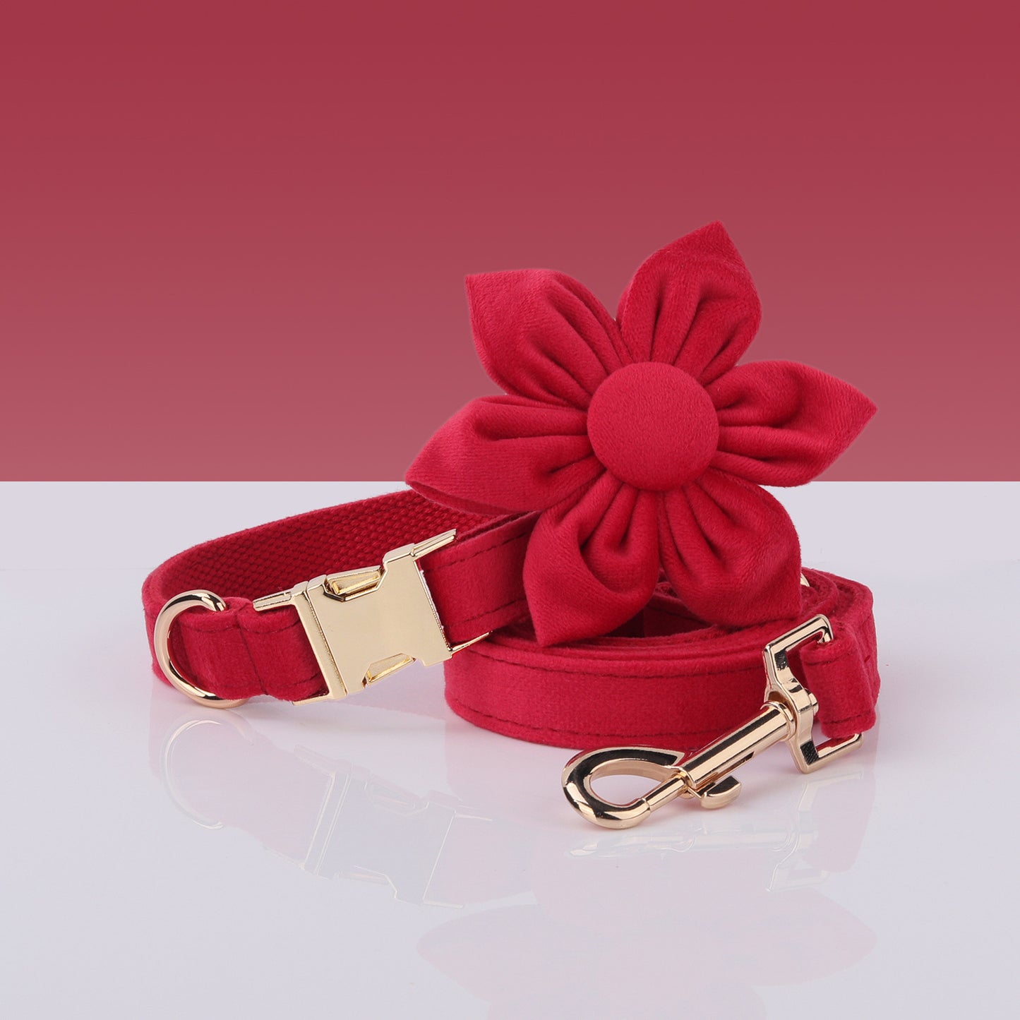 Boss Miha’S New Velvet Pet Collar Cute Flower Bow Leash Set Can Be Laser Engraved