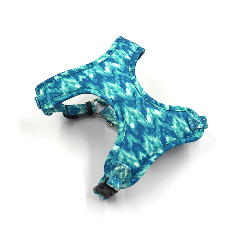 Pettns | Agate Green Wave Pattern Dog Vest Harness for Everyday Walks