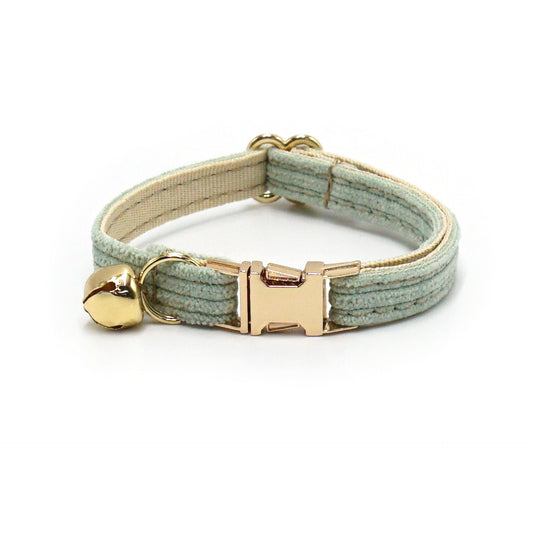 Pettns | Corduroy Cat Collar with Zinc Alloy Buckle, Optional Engraving and Color Options