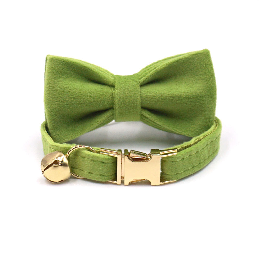 Pettns | Velvet Cat Collar with Bow Detail, Bell and Optional Laser Engraving