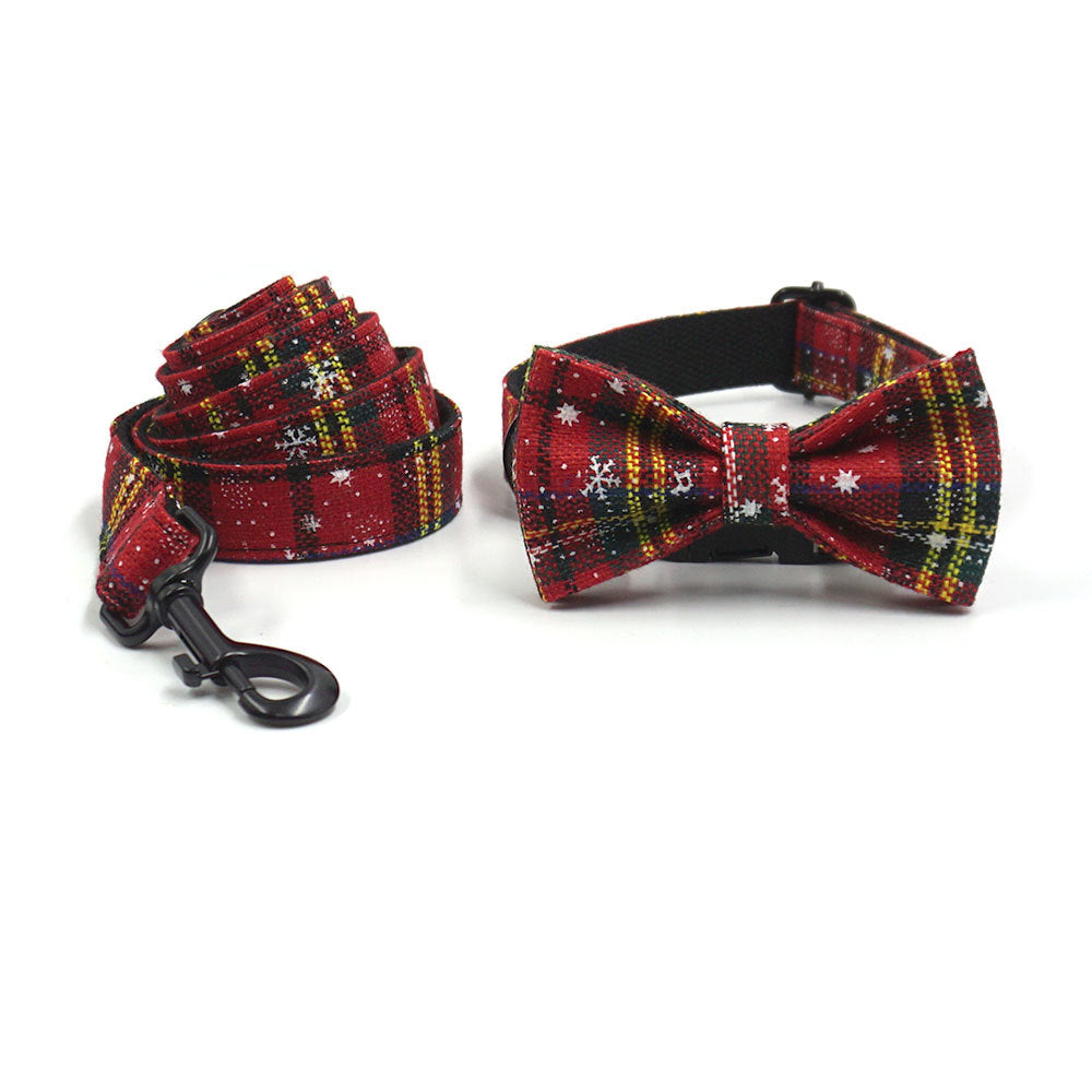 Engraved Dog Christmas Collar Cross-Border Pet Christmas Collar Leash Pet Collar Leash Wholesale