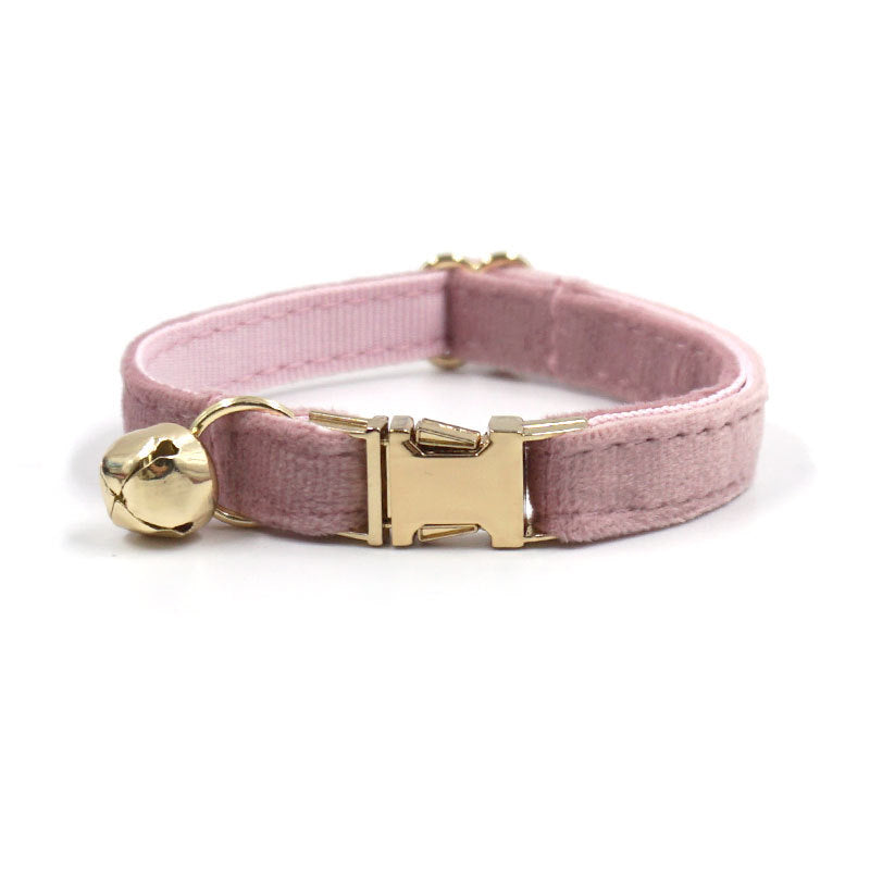 Pettns | Velvet Cat Collar with Bell and Optional Laser Engraving for Daily Wear