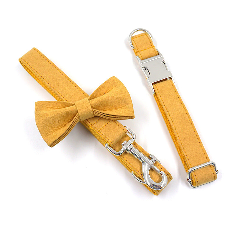 Pettns | Coordinated Dog Collar and Leash Set with Bow Accent for Daily Walks