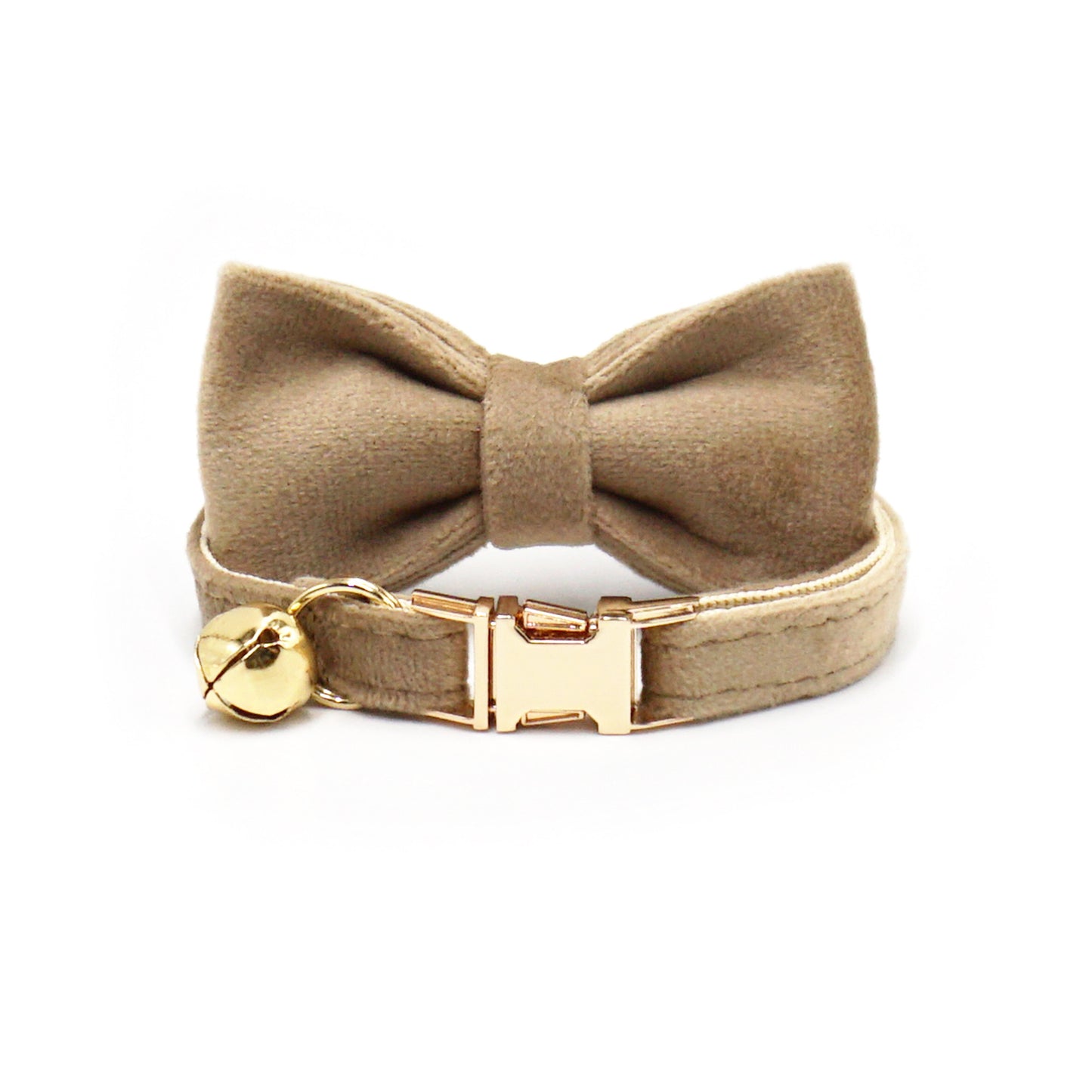 Pettns | Velvet Cat Collar with Bow Detail, Bell and Optional Laser Engraving