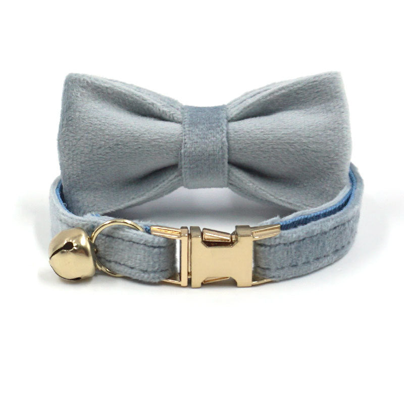 Pettns | Velvet Cat Collar with Bow Detail, Bell and Optional Laser Engraving