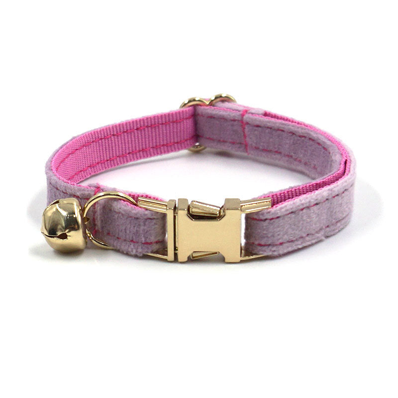 Pettns | Velvet Cat Collar with Bell and Optional Laser Engraving for Daily Wear