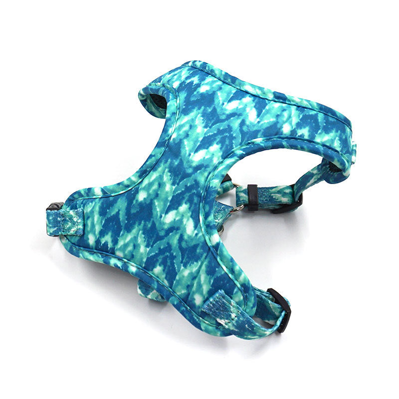 Pettns | Agate Green Wave Pattern Dog Vest Harness for Everyday Walks