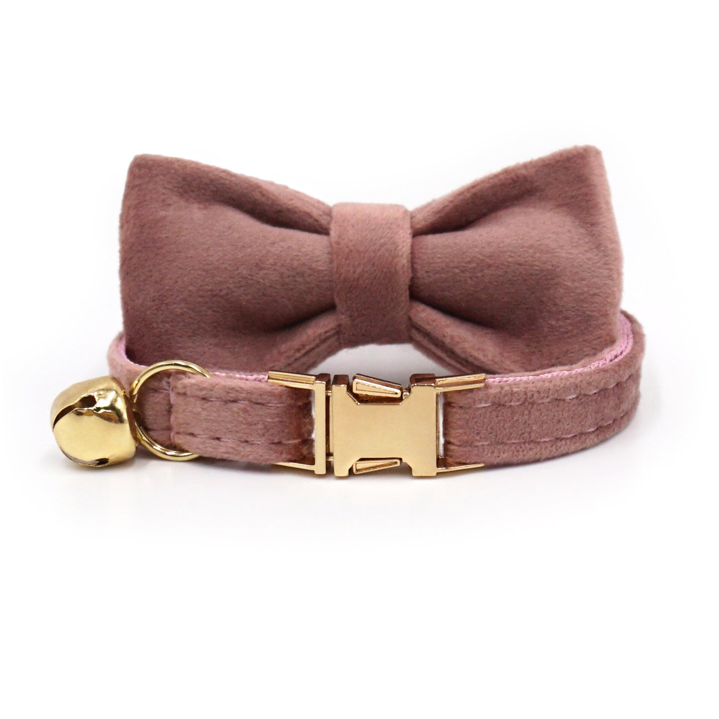 Pettns | Velvet Cat Collar with Bow Detail, Bell and Optional Laser Engraving