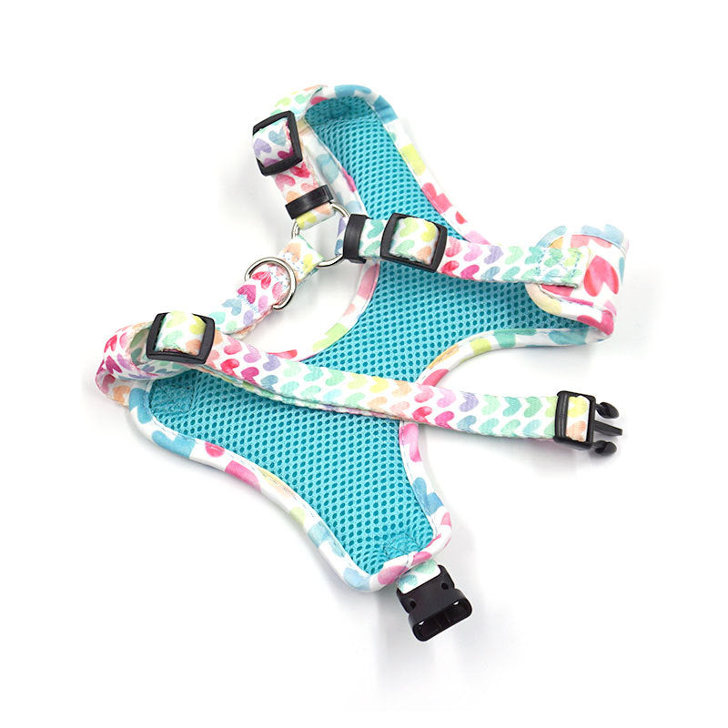 Pettns | Colorful Heart Pattern Dog Vest Harness for Everyday Outdoor Walks