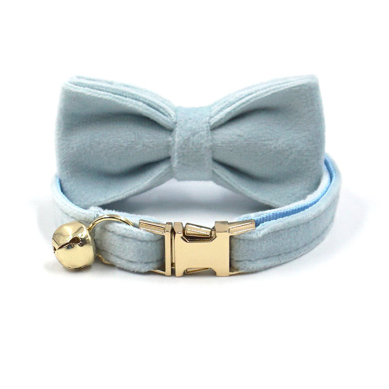 Pettns | Velvet Cat Collar with Bow Detail, Bell and Optional Laser Engraving