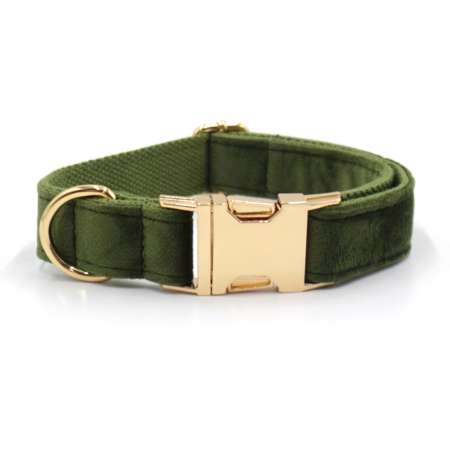 Cross-Border Hot Selling Military Green Velvet Handsome Pet Dog Collar Leash Tie Set One Piece Dropshipping Laser Engraving