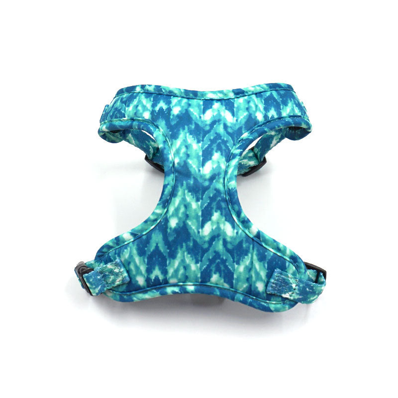 Pettns | Agate Green Wave Pattern Dog Vest Harness for Everyday Walks