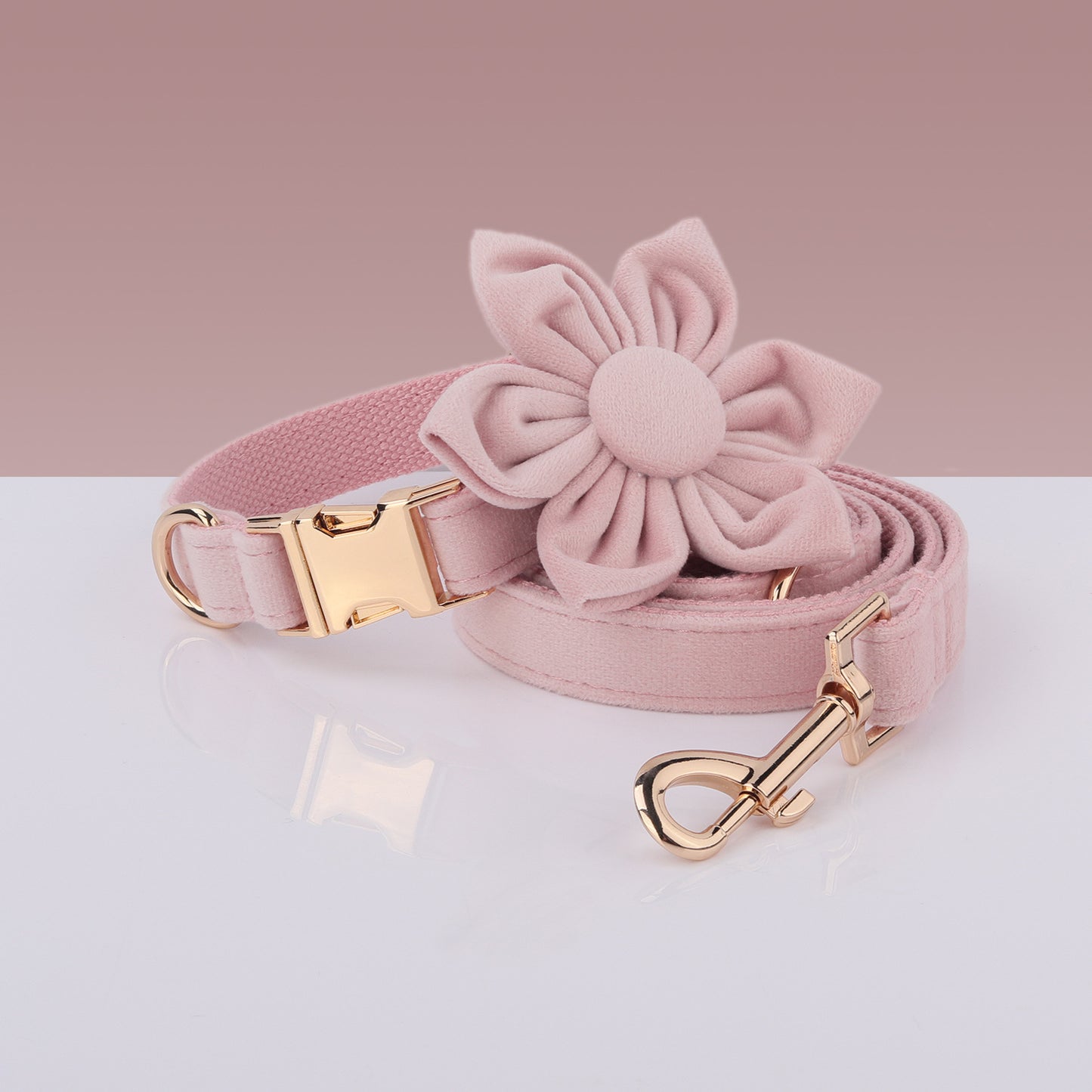 Boss Miha’S New Velvet Pet Collar Cute Flower Bow Leash Set Can Be Laser Engraved