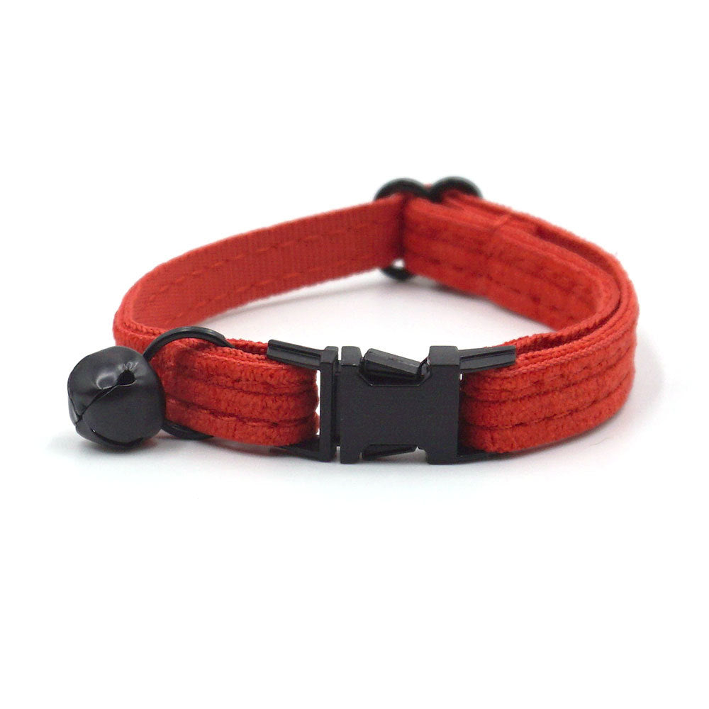 Pettns | Pumpkin Red Corduroy Cat Collar with Bow Detail and Optional Engraving