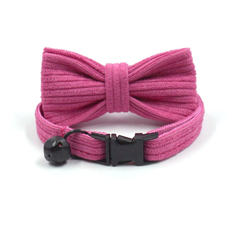 Pettns | Begonia Red Corduroy Cat Collar with Letter Detail for Daily Pet Wear