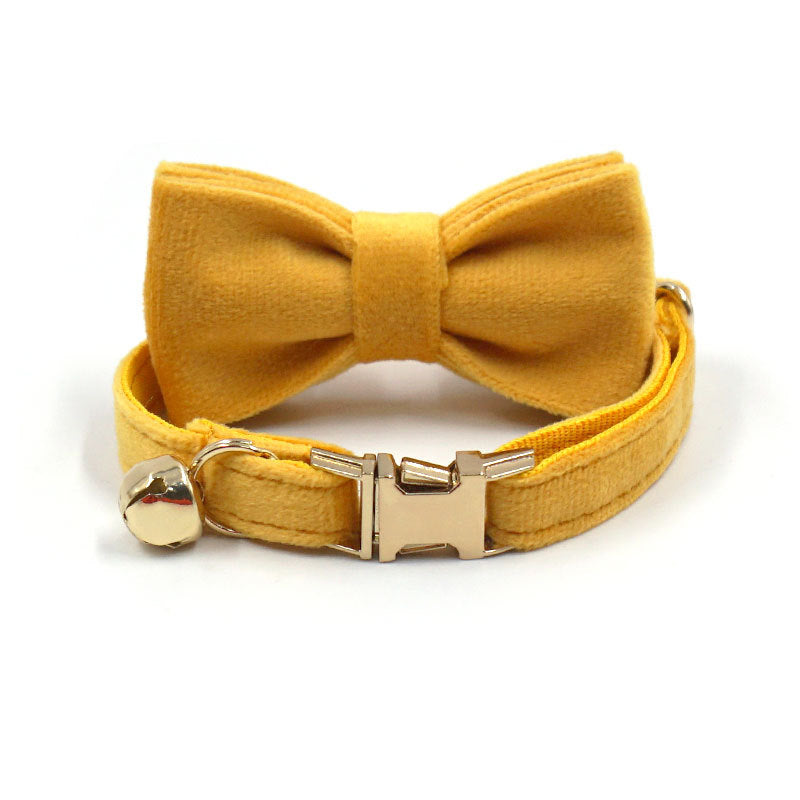 Pettns | Ginger Velvet Cat Collar with Optional Engraving for Everyday Pet Wear
