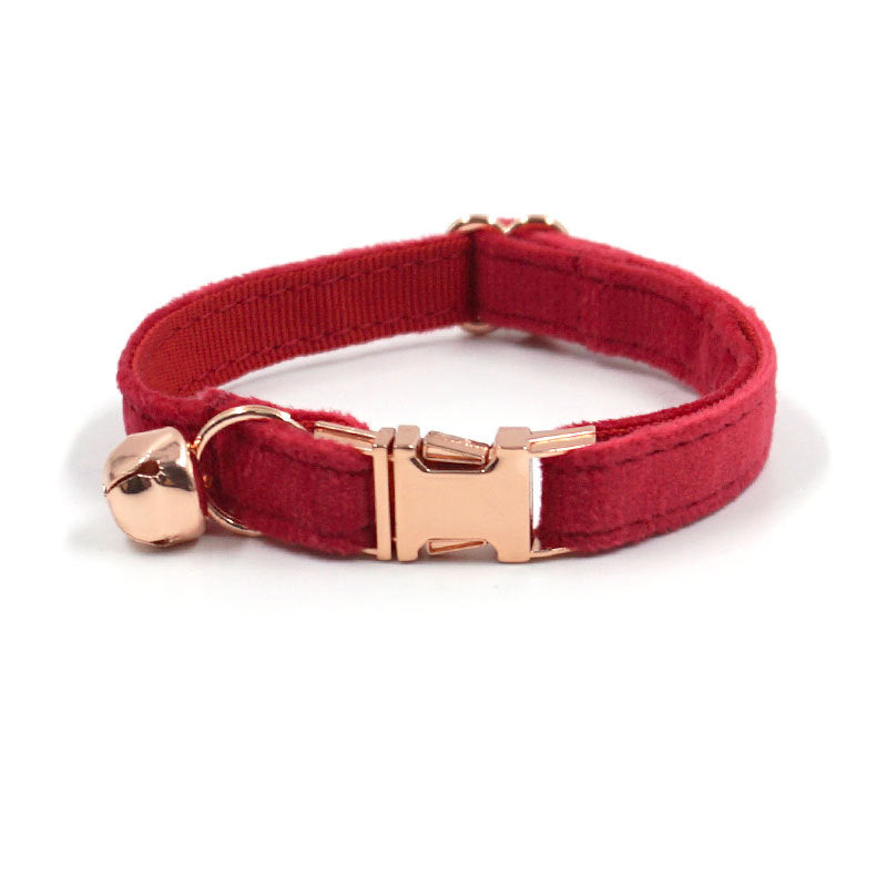 Pettns | Bow Style Cat and Small Dog Collar with Engraved Detail, Metal Buckle and Bell