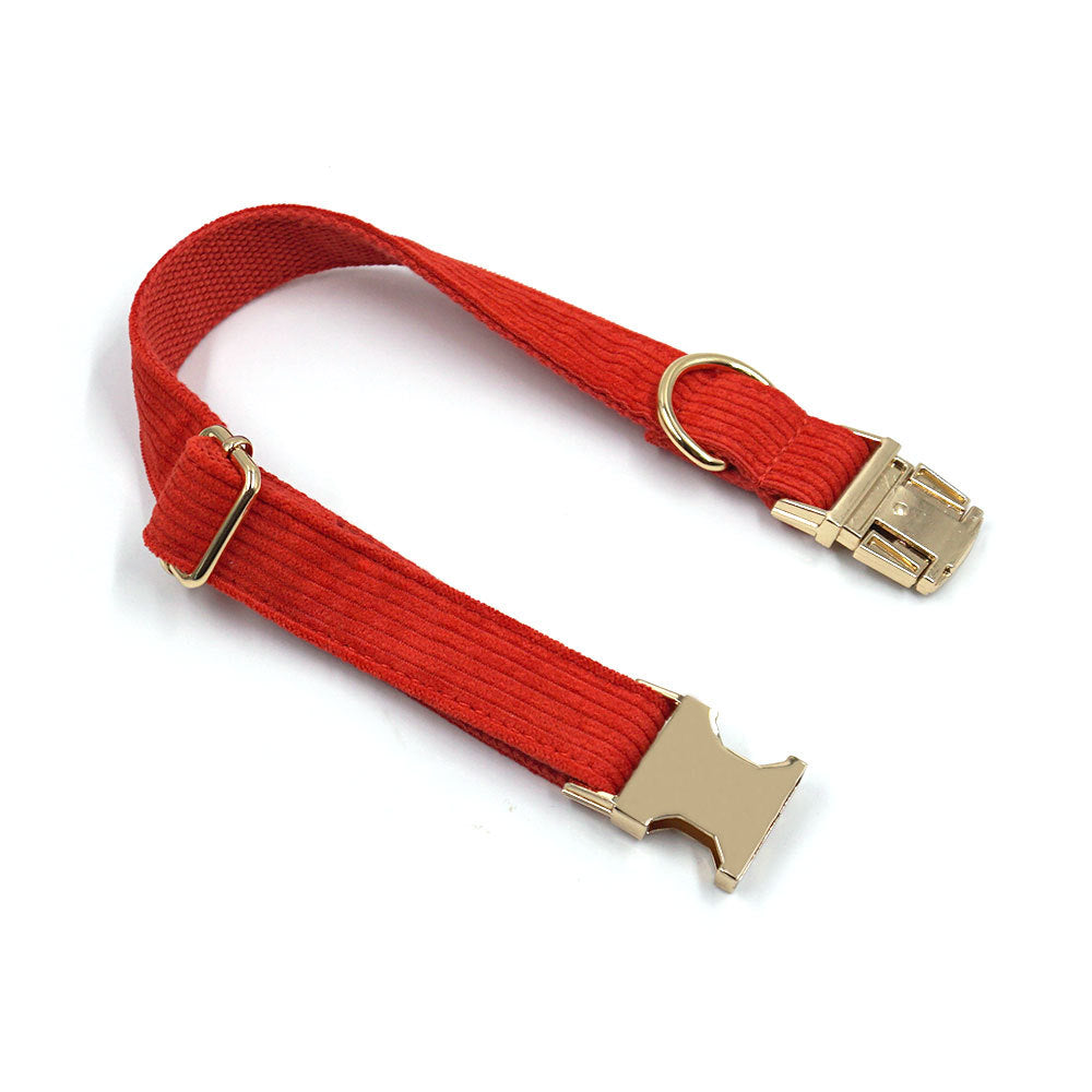 Pumpkin Red Velvet Pet Collar Leash Bow Cross-Border Etsy Amazon Dog Collar Leash
