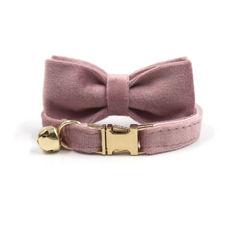 Pettns | Velvet Cat Collar with Bow Detail, Bell and Optional Laser Engraving