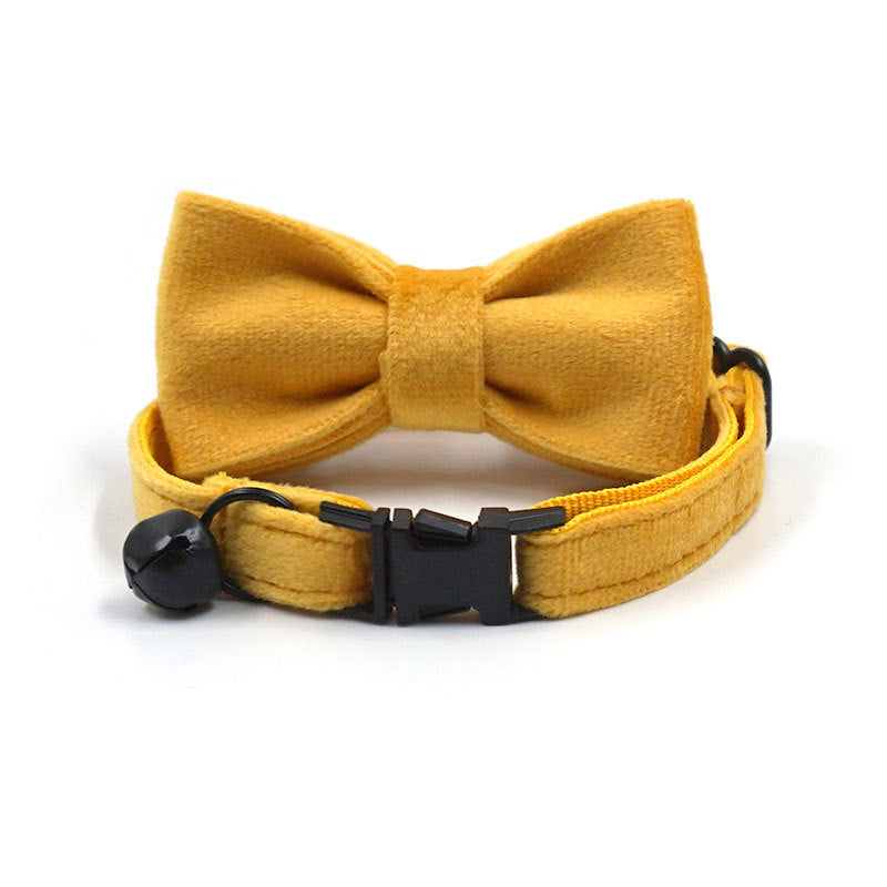 Pettns | Ginger Velvet Cat Collar with Optional Engraving for Everyday Pet Wear