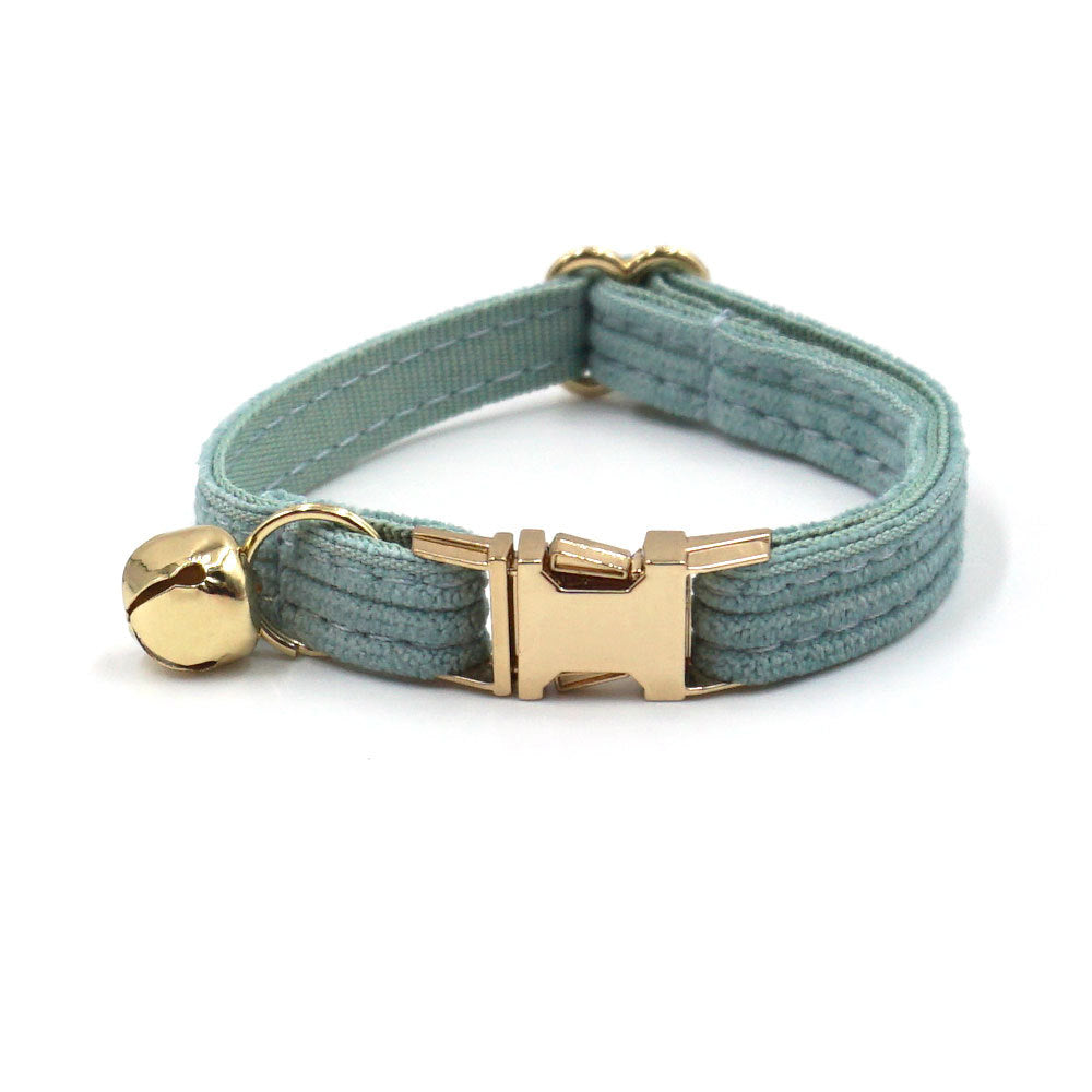Pettns | Corduroy Cat Collar with Zinc Alloy Buckle, Optional Engraving and Color Options