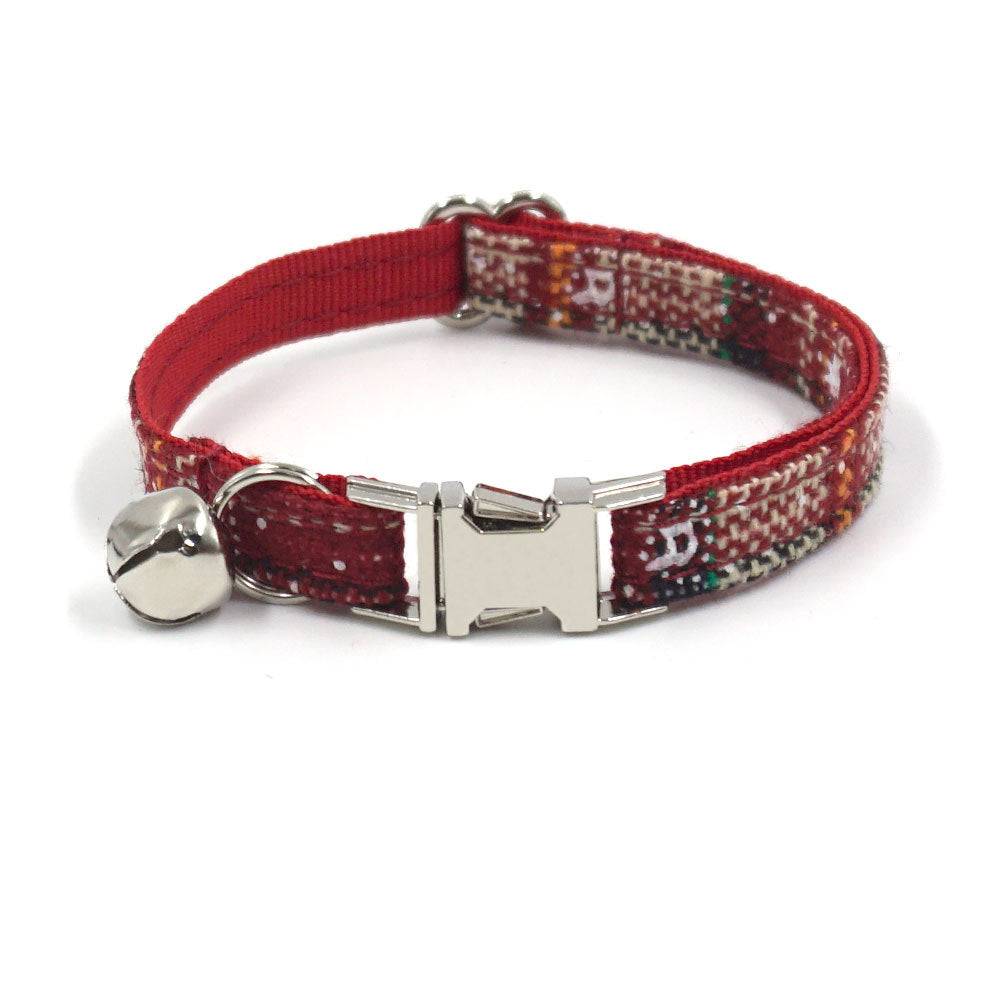 Pettns | Red Cat Collar with Bell and Optional Name Engraving for Daily Wear