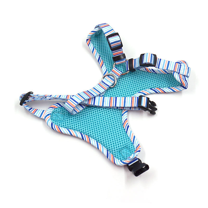 Pettns | Striped Pattern Dog Vest Harness with Mesh-Style Fabric for Everyday Walks