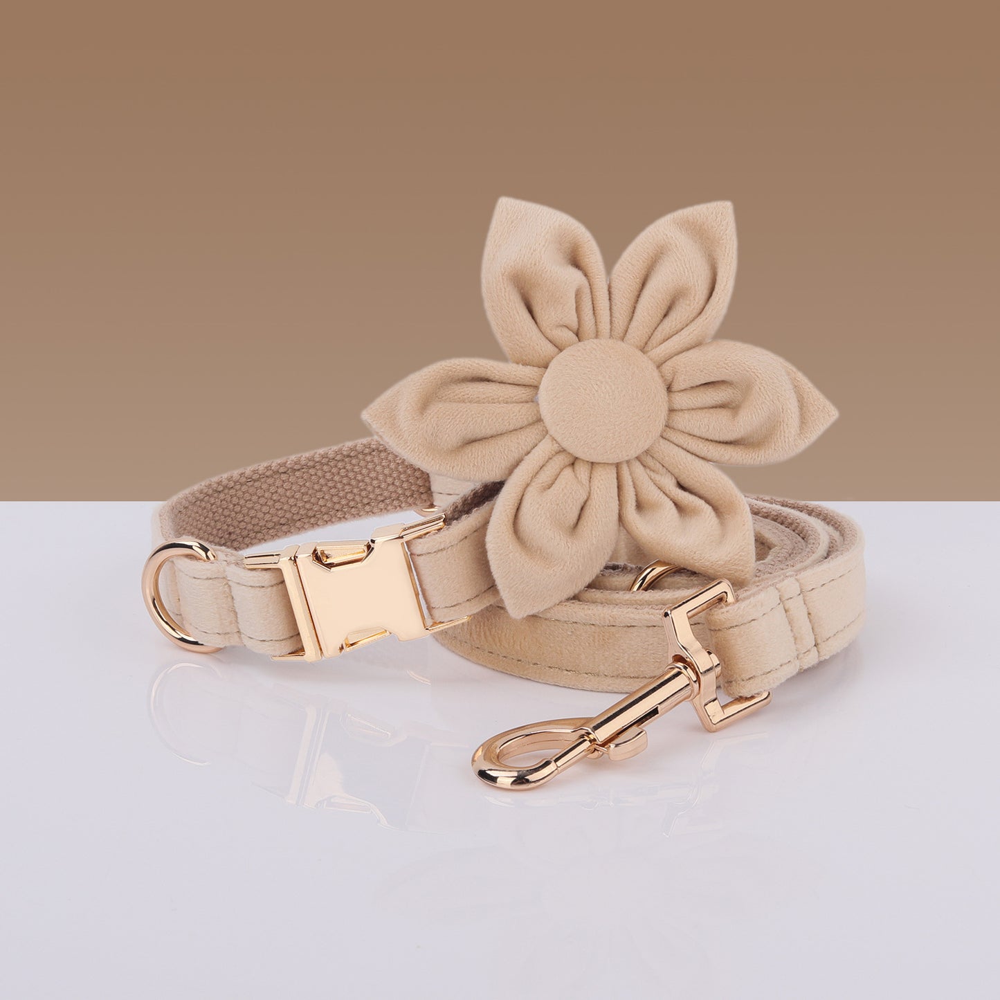 Boss Miha’S New Velvet Pet Collar Cute Flower Bow Leash Set Can Be Laser Engraved