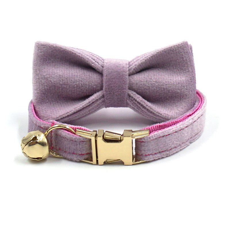 Pettns | Velvet Cat Collar with Bow Detail, Bell and Optional Laser Engraving