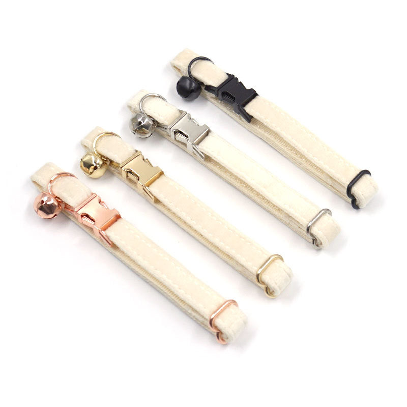 Pettns | Soft Velvet Cat and Small Dog Collar with Zinc Alloy Buckle and Bell