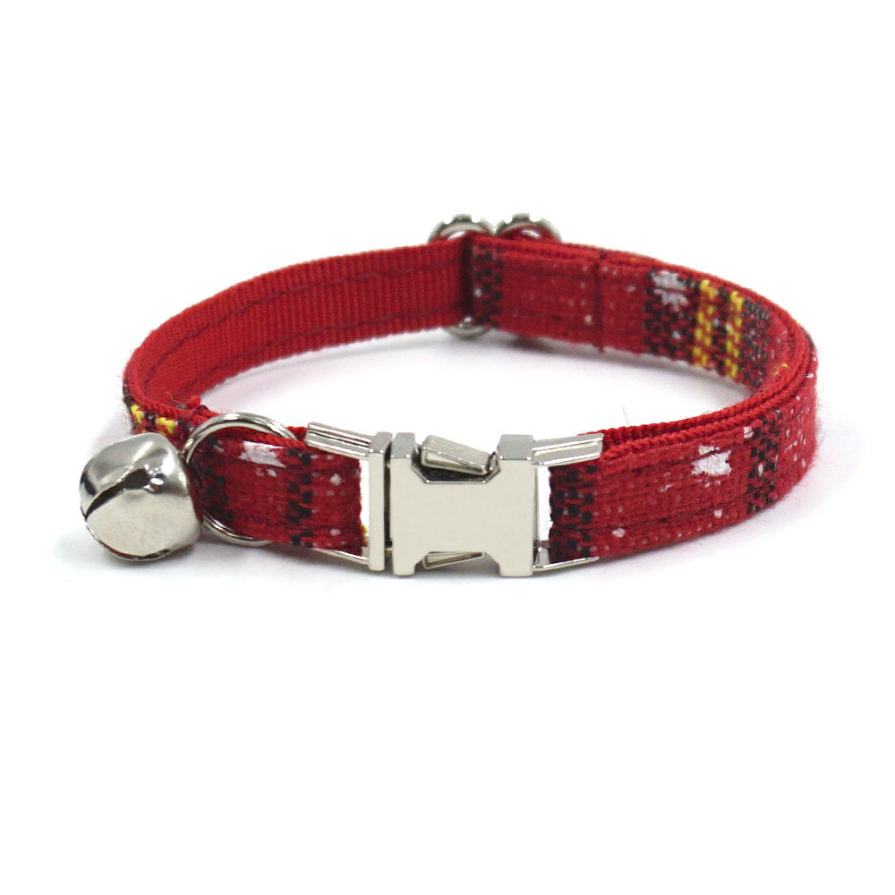 Pettns | Red Cat Collar with Bell and Optional Name Engraving for Daily Wear